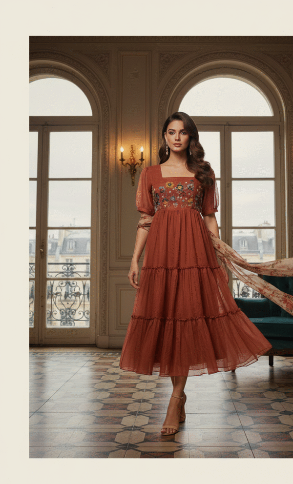 Kota single-piece frock with gorgeous sequence work